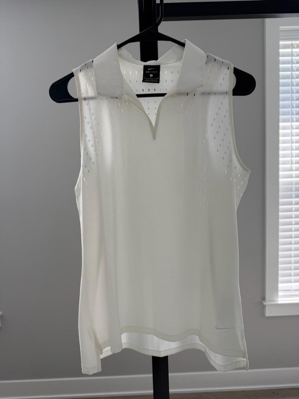 Nike White Sleeveless Polo